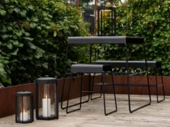 A-bench outdoor bänk med hylla 45 cm, Black (svart)