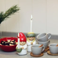 Adventsbarn Tomte, vit