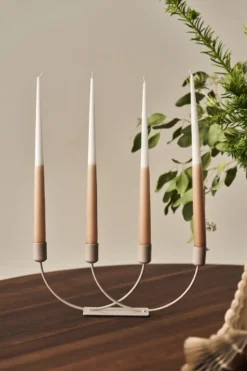 Affinity antikljus tvåfärgade 4-pack 32cm, White-sand
