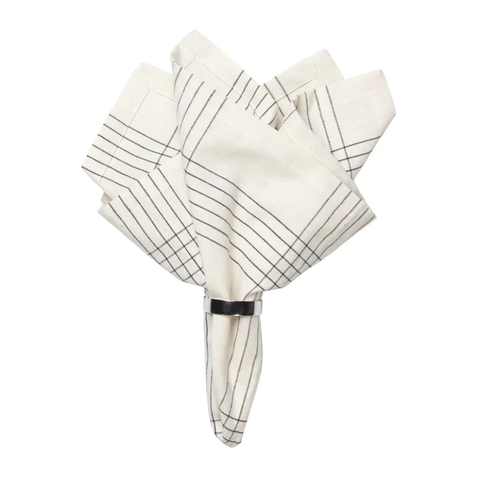 Alice tygservett 45x45 cm, Black-natural