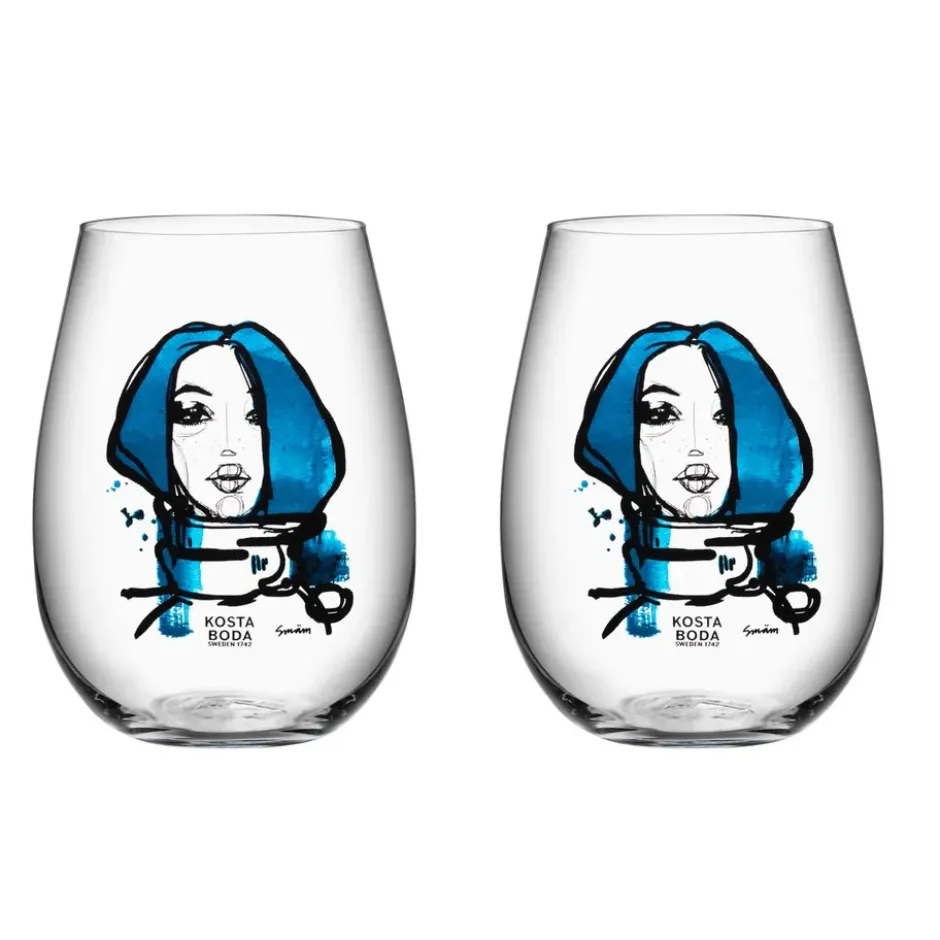 All about you tumblerglas 57 cl 2-pack, miss you (blå)