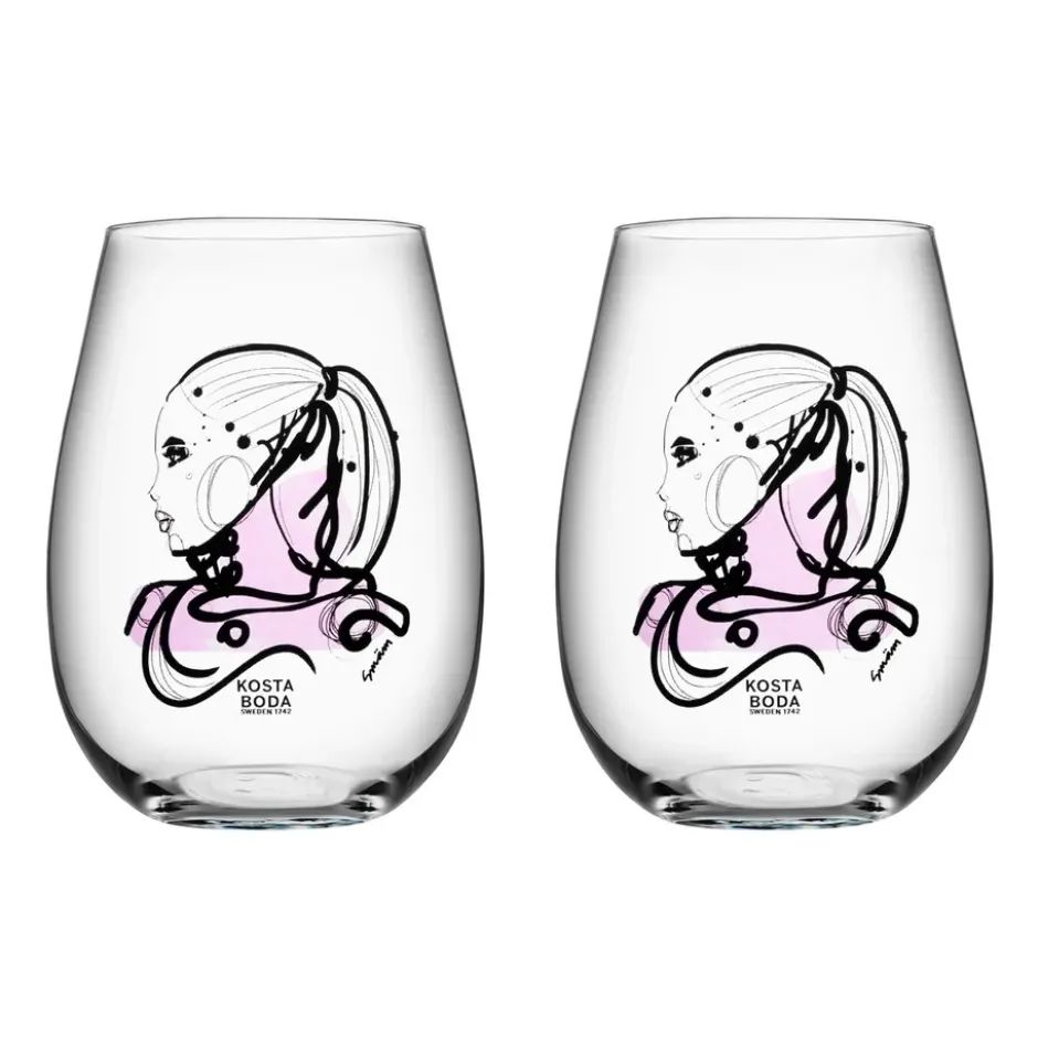 All about you tumblerglas 57 cl 2-pack, love you (rosa)