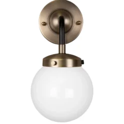 Alley 1 vägglampa IP44, Antikmässing-vit