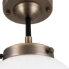 Alley plafond IP44, Antikmässing-vit