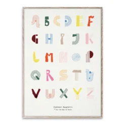 Alphabet Spaghetti ENG Multi-colour poster, 50x70 cm