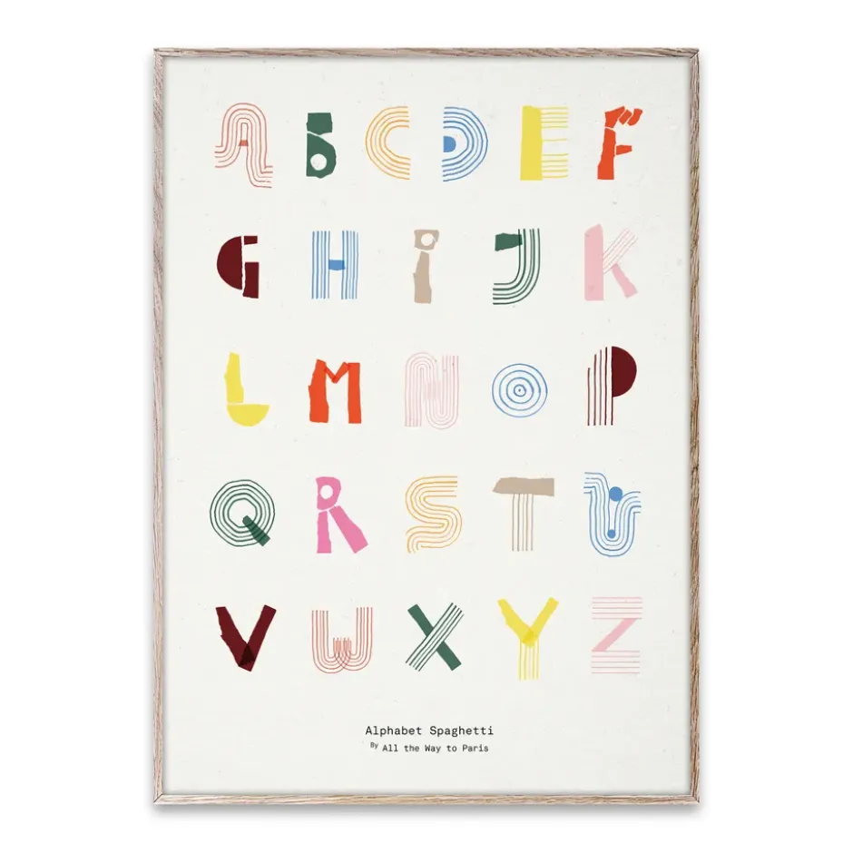 Alphabet Spaghetti ENG Multi-colour poster, 50x70 cm