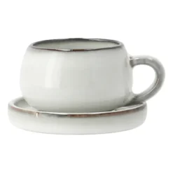 Amera espressokopp med fat, White sands