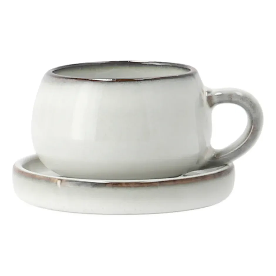 Amera espressokopp med fat, White sands