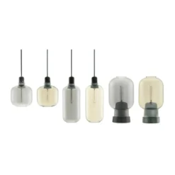 Amp lampa liten, grå-svart