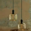 Amp lampa liten, guld-grön
