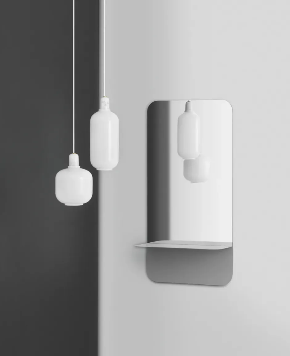 Amp lampa stor, Matt-vit