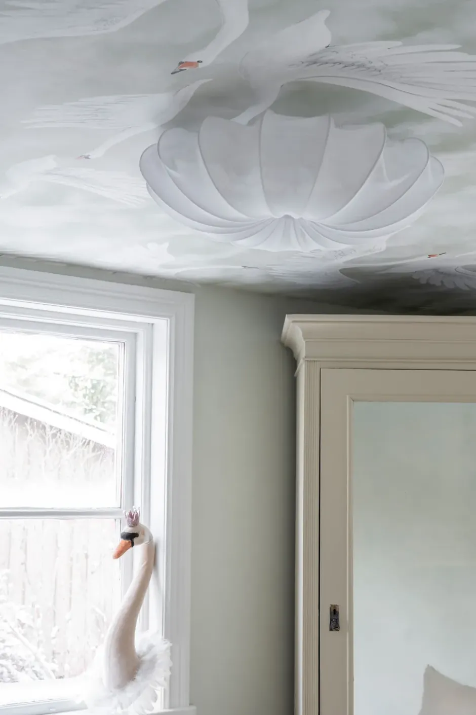 Anna plafond linne Ø60 cm, Vit