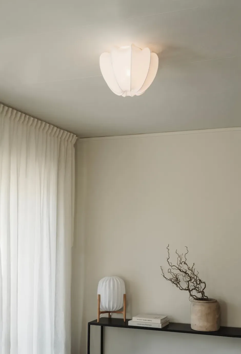 Anna plafond mini Ø30 cm, White cotton