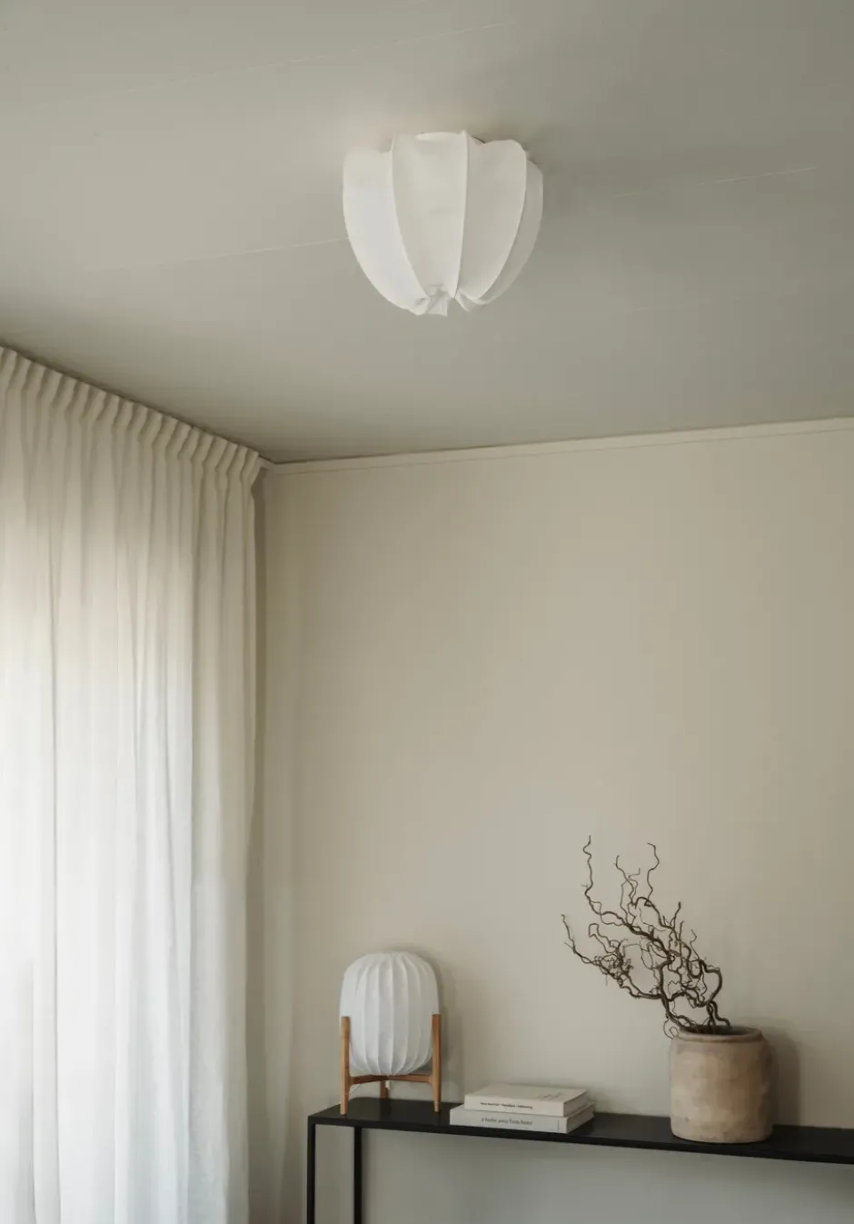 Anna plafond mini Ø30 cm, White linen