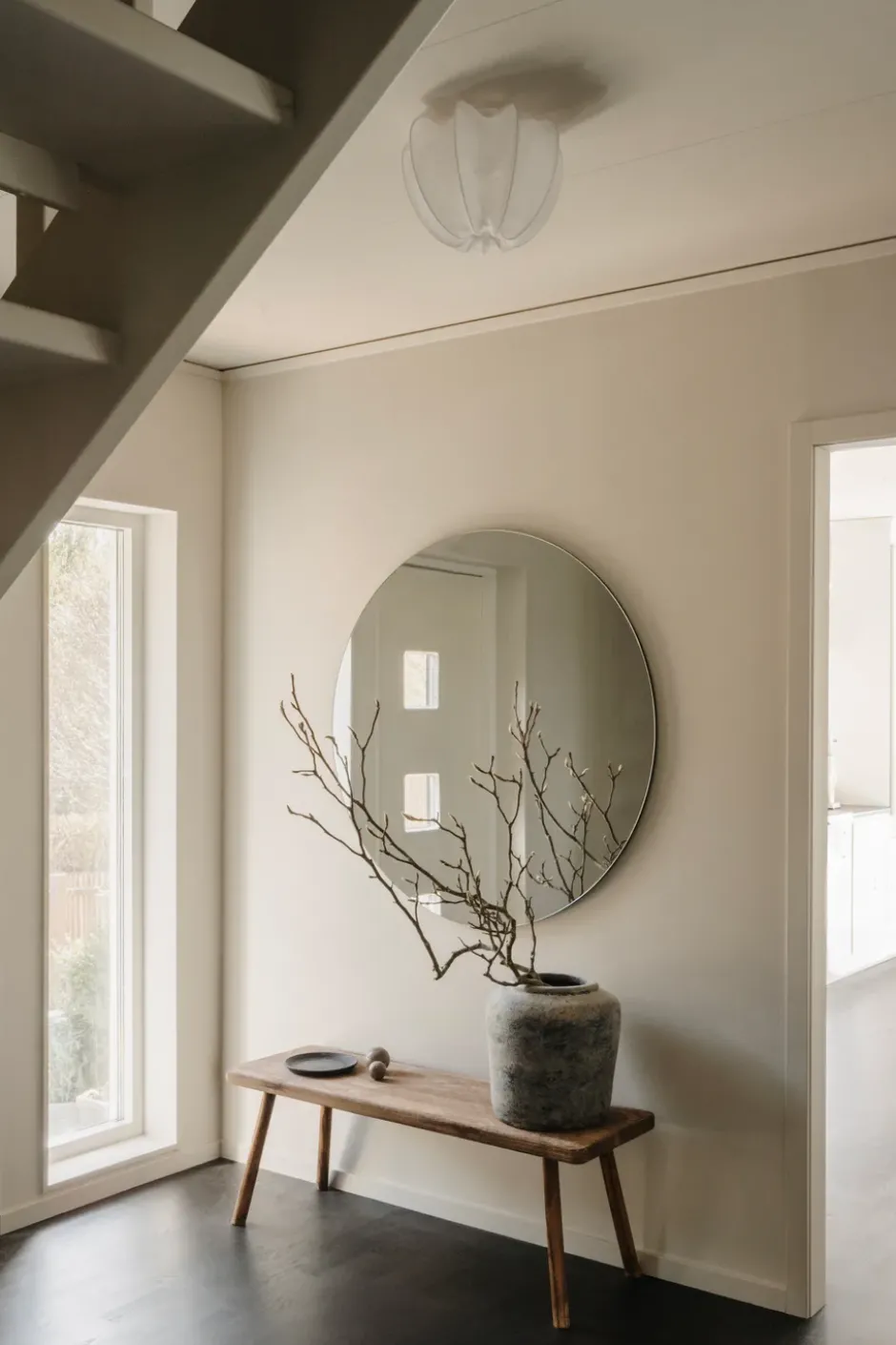 Anna plafond mini Ø30 cm, White linen
