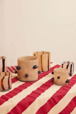 Arlo ljuslykta M Ø15 cm, Beige-svart
