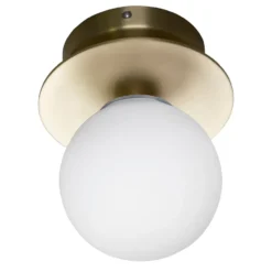 Art Deco IP44 vägglampa/plafond, Borstad mässing