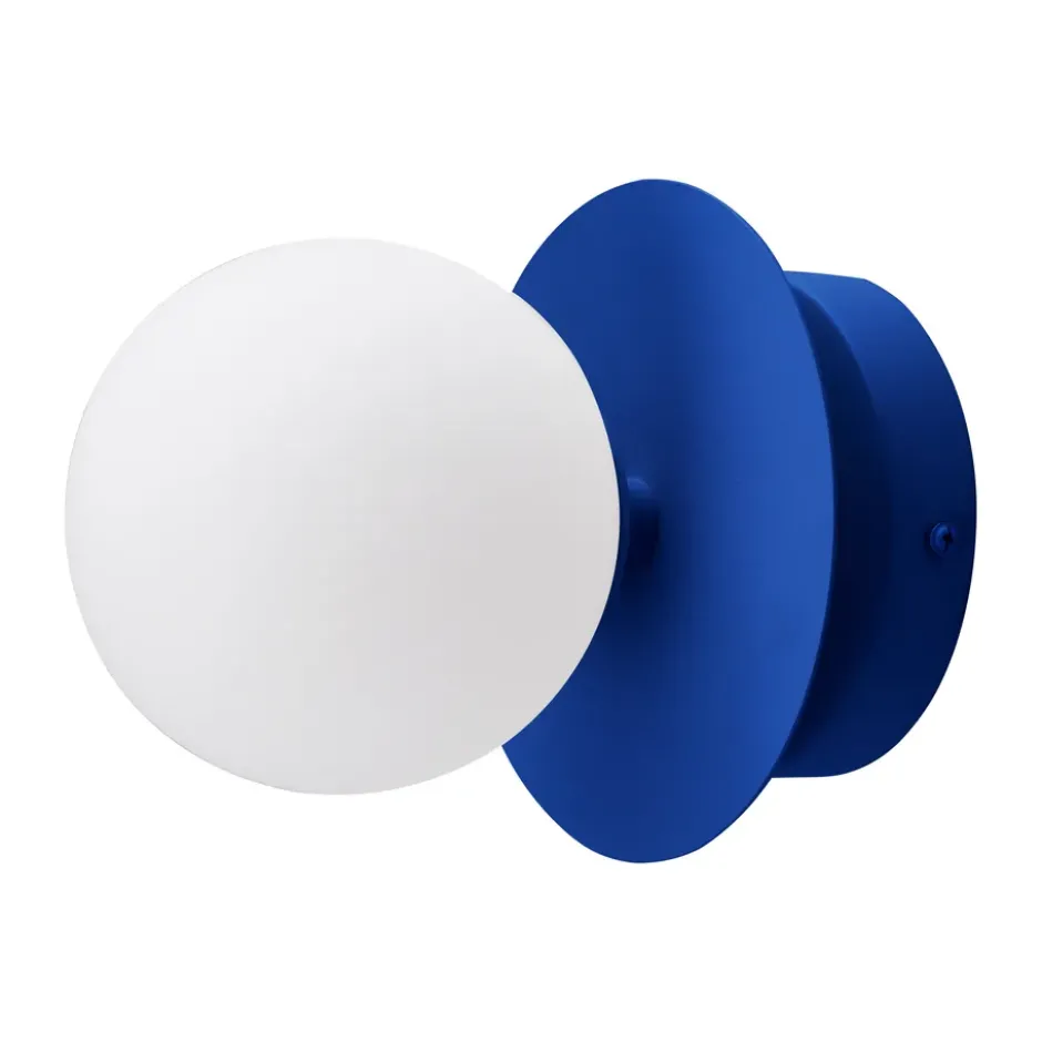 Art Deco IP44 vägglampa/plafond, Blå-vit