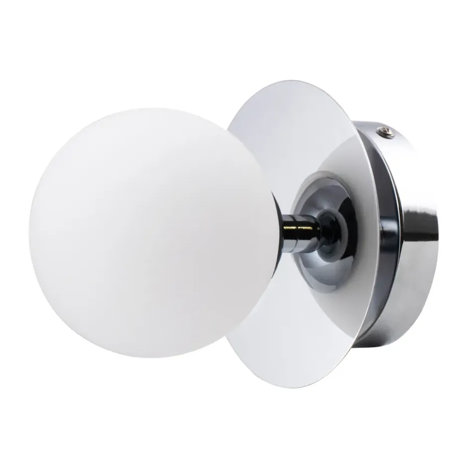 Art Deco IP44 vägglampa/plafond, Krom-vit