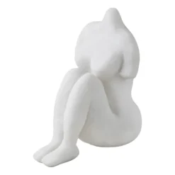 Art piece sittande kvinna 14 cm, Off-white