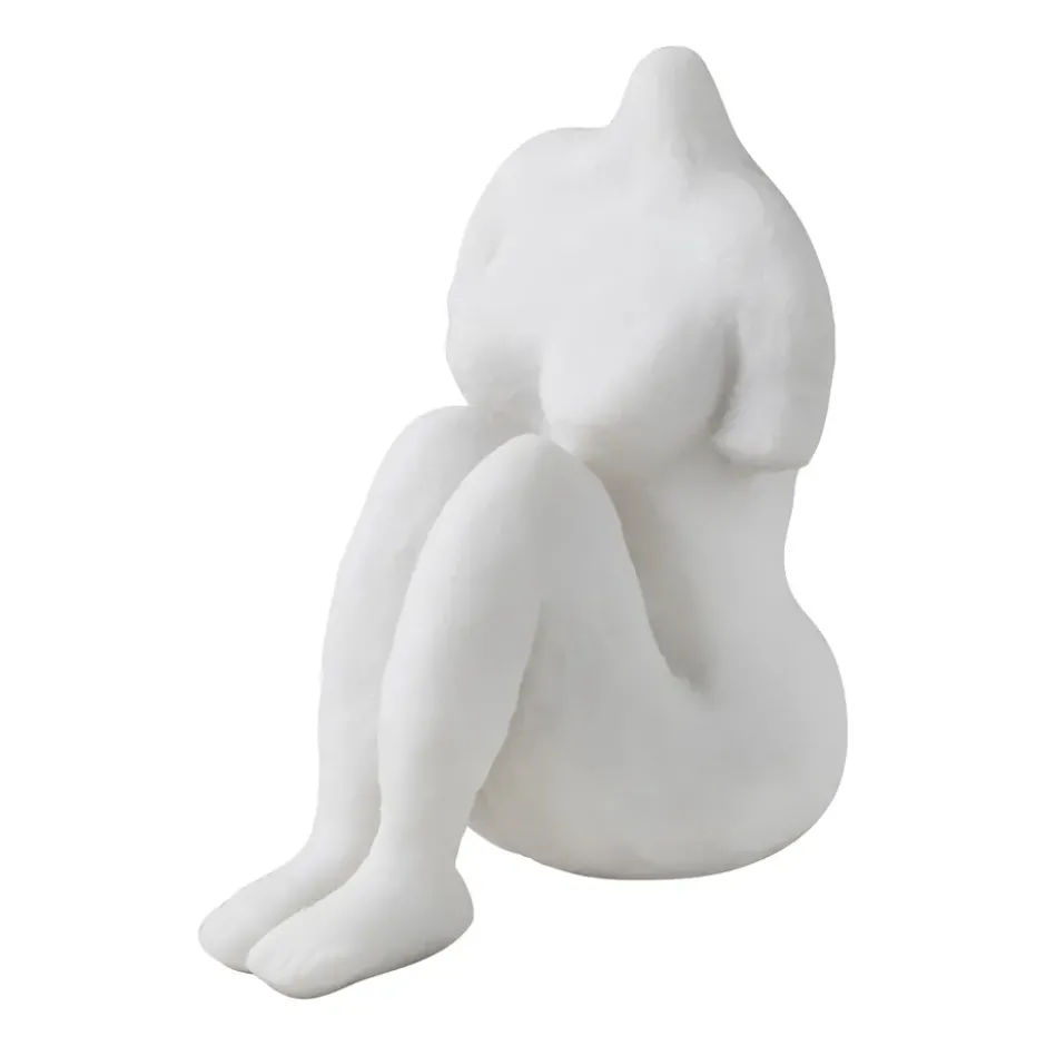 Art piece sittande kvinna 14 cm, Off-white