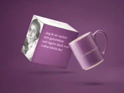 Astrid Lindgren mugg, jag är en vacker…, svenskt text