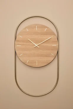 A-Wall väggklocka 41x76 cm, Oak-brass