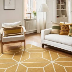 Ayur matta, Masala Yellow-Off White, 320x230 cm