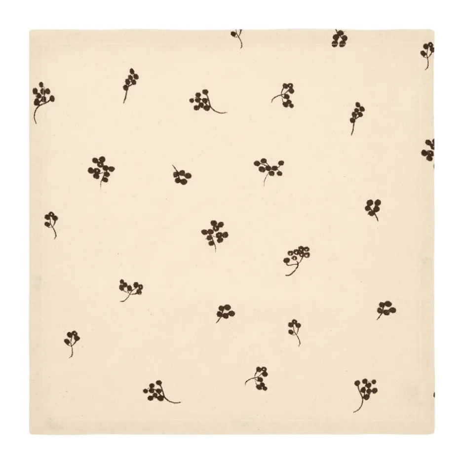 Baies bomullsservett 40x40 cm 4-pack, Natural-dark chocolate