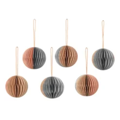 Ball julkula honeycomb Ø5 cm 6 delar, Multi/beige