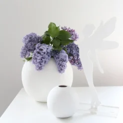 Ball vas white, 10 cm