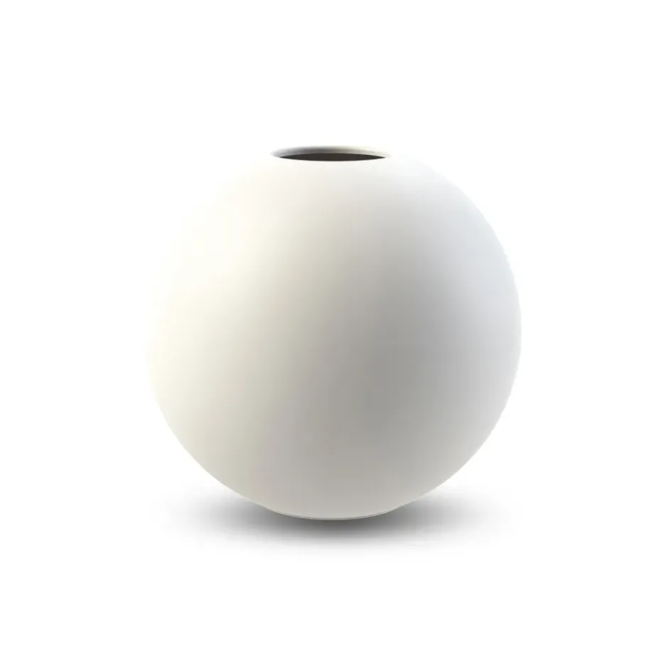 Ball vas white, 10 cm