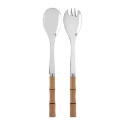 Bamboo shape salladsbestick 2 delar, Light wood laminated
