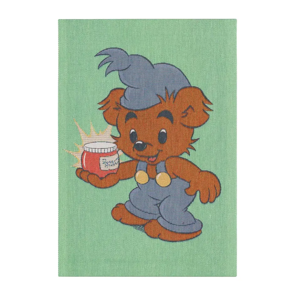 Bamse kökshandduk 35x50 cm, Blå-grön