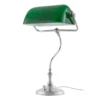 Bankirlampa bordslampa, Förnicklad-grön