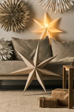 Bare adventsstjärna natur, 80 cm