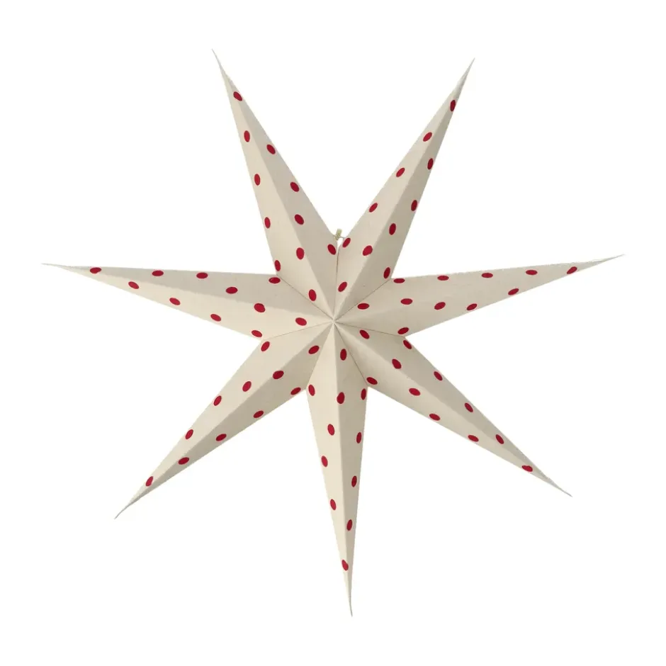 Bare adventsstjärna vit-rödprickig, 80 cm