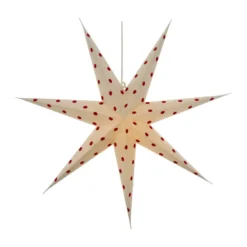 Bare adventsstjärna vit-rödprickig, 80 cm