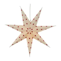 Bare adventsstjärna vit-rödprickig, 60 cm