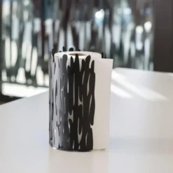 Barkroll hushållspappershållare, svart