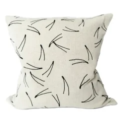 Barr kuddfodral broderat 48x48 cm, Natur-svart