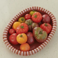 Barro ovalt serveringsfat, Natural with stripes, large 27x36 cm