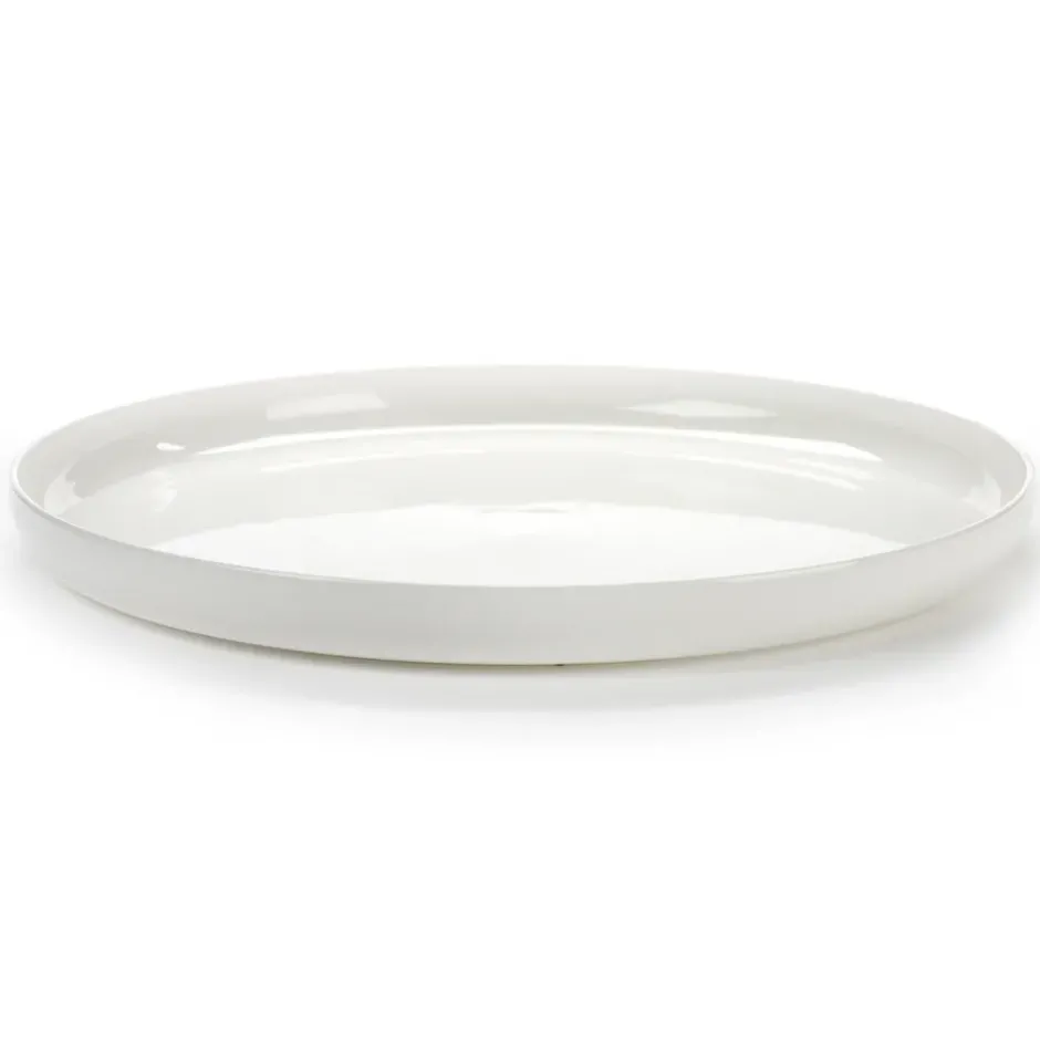 Base serveringsfat med hög kant vit, 32 cm