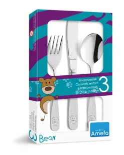 Bear barnbestick 3 delar, Rostfritt stål