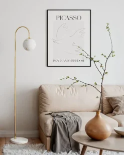 Bellagio golvlampa 163 cm, Mässing-vit