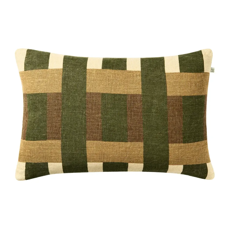 Benaras kuddfodral, Cactus Green-Taupe-Khaki, 40x60 cm