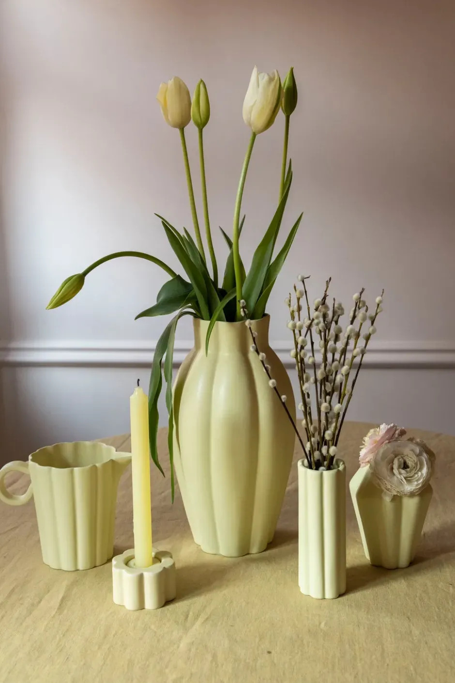 Birgit vas/ljusstake 5 cm, Pale Yellow