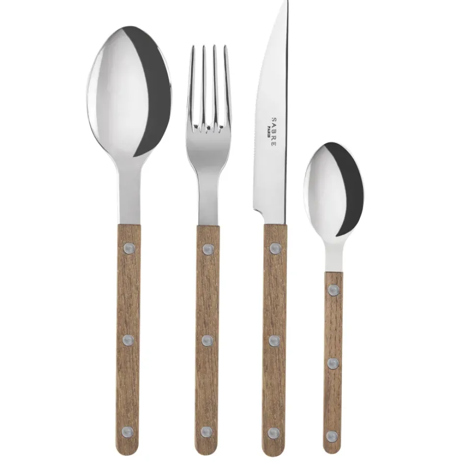 Bistrot bestick 24 delar, Teak wood