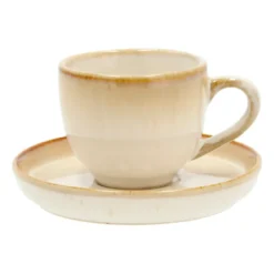 Bitz espressokopp med fat 7 cl, Gräddvit