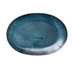 Bitz fat ovalt 25x36 cm, Svart-mörkblå